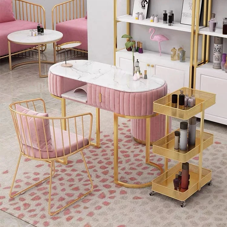 New Design Luxury Portable Nail Table Beauty Salon Manicure Table Set MegaBDM