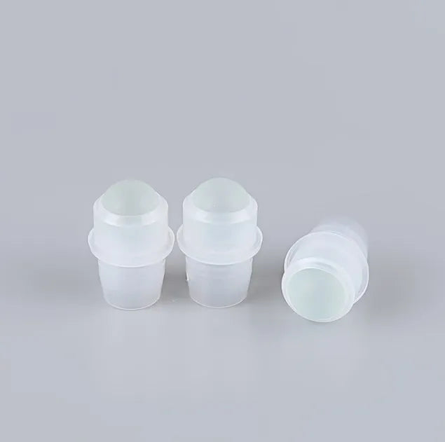 18mm PP Glass Roller Cap Plug Liquid Outflow Fluently Roll on Bottle Cap for Lip Oil Essential Oil Antiperspirant Deodorization