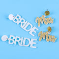 Trendy Women's Custom Letter Acrylic Pearl Drop Earrings Bride Wedding Accessories and Bridal Jewelry Perfect Gift