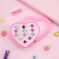 CN 12Pcs Crystal Rhinestone Kids Ring Set Girls Flower Diamond Rings Simple Adjustable Rings for Children