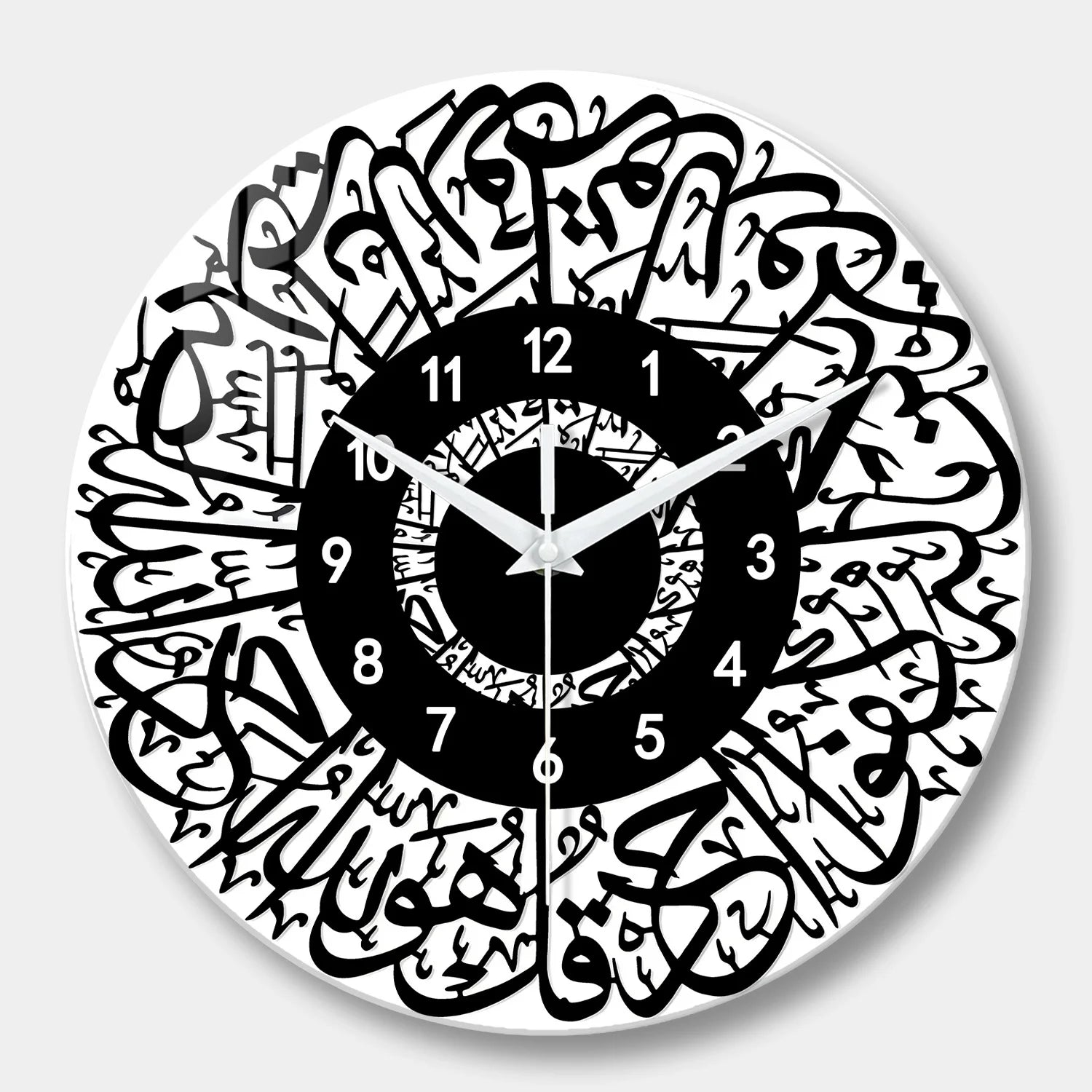 12 Inch Creative Abstract Modern Single Face Wall Clock Living Room Wall Decoration Custom Silent Quartz Tempered Glass Needle