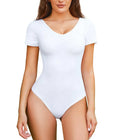 Going Out Tops Thong Jumpsuits v Neck White Bodysuit Top Short Sleeve t Shirt Bodysuits for Women Wholesale