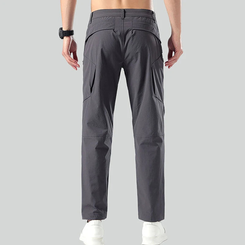 Sports Hiking Pants Lightweight Summer Outdoor Men's Breathable Quick Drying Spandex/Nylon Casual Mid Waist Elastic Loose Fit