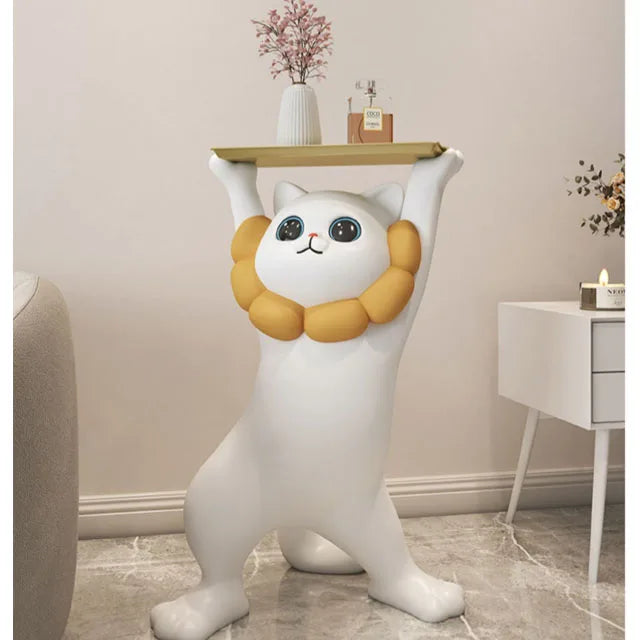 Cute Cat Landing Decoration Large Living Room Home Decoration Porch Sofa Beading Tray Storage New Home Gift Resin Crafts