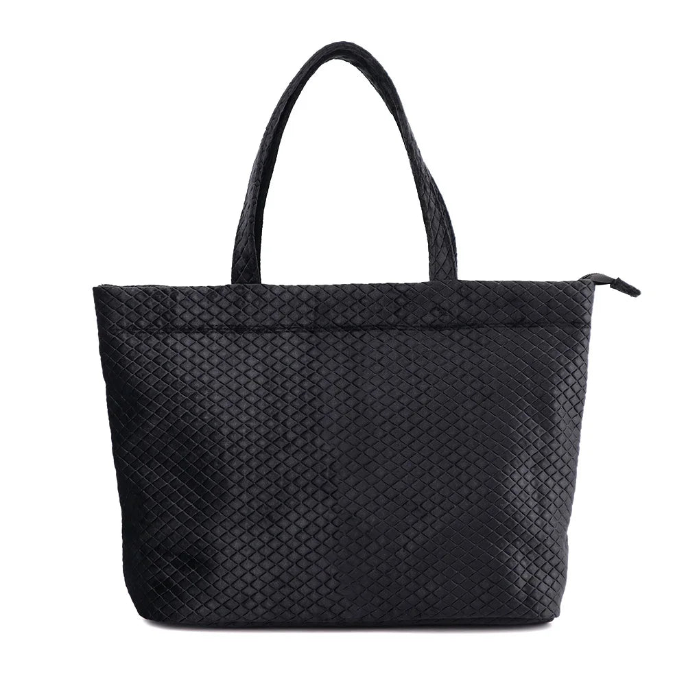Custom Logo Velvet Tote Bag Fashion Luxury Shopping Bag Wholesale Quilted Tote Zipper Shop Bag for Women