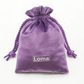 Custom White Logo Printed Romantic All Purple Gift Velvet Drawstring Pouch Cosmetic Jewelry Bag With Polyester Twisted Rope