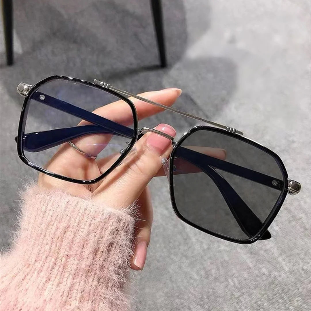 Dual Girder Silver Transparent Grey Irregular Lentes Deportivos Fotocromatico 2025 Women Unisex Photochromic Glasses for Men