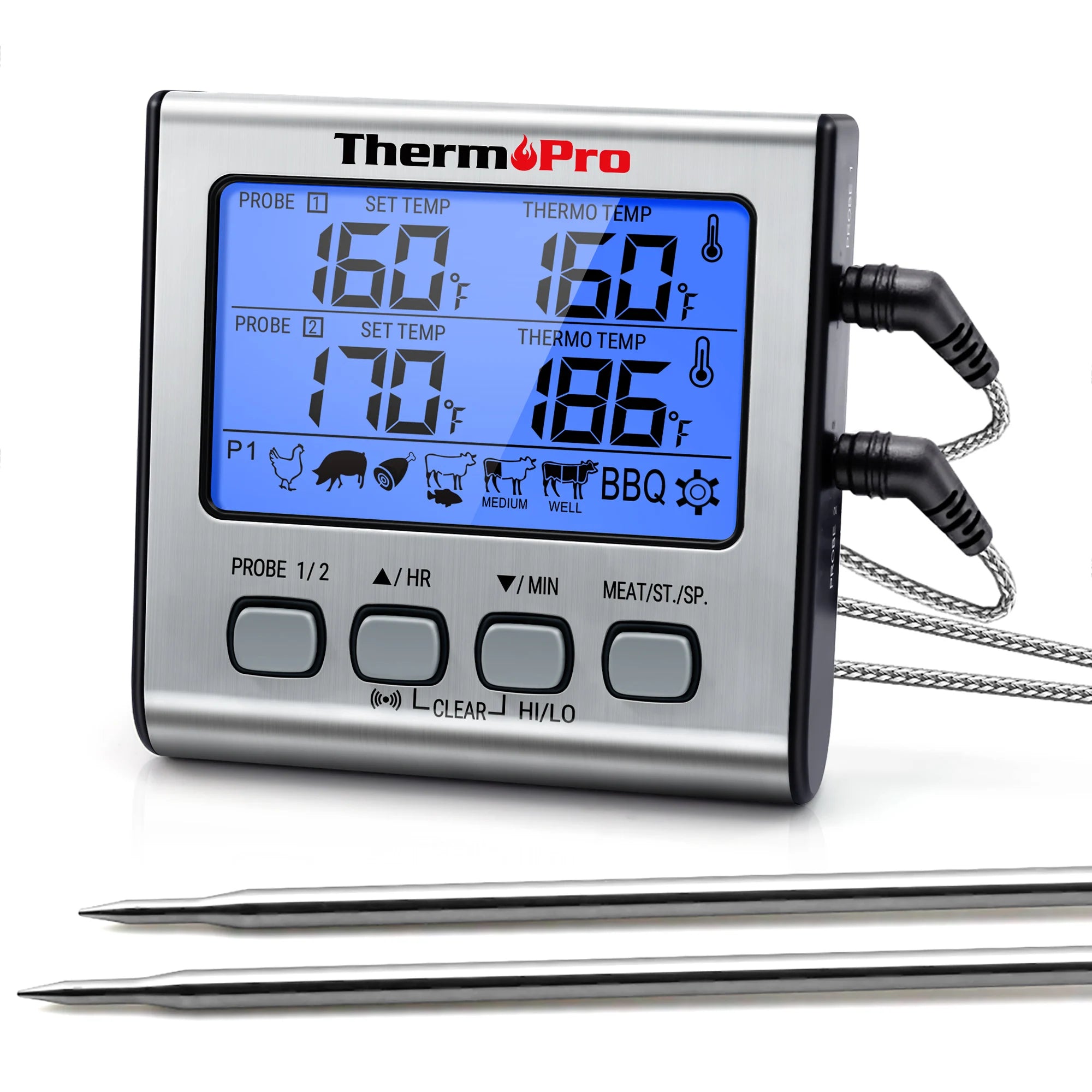 ThermoPro TP17 Kitchen Baking High Temperature Oven Thermometer With Stainless Steel Meat Probes