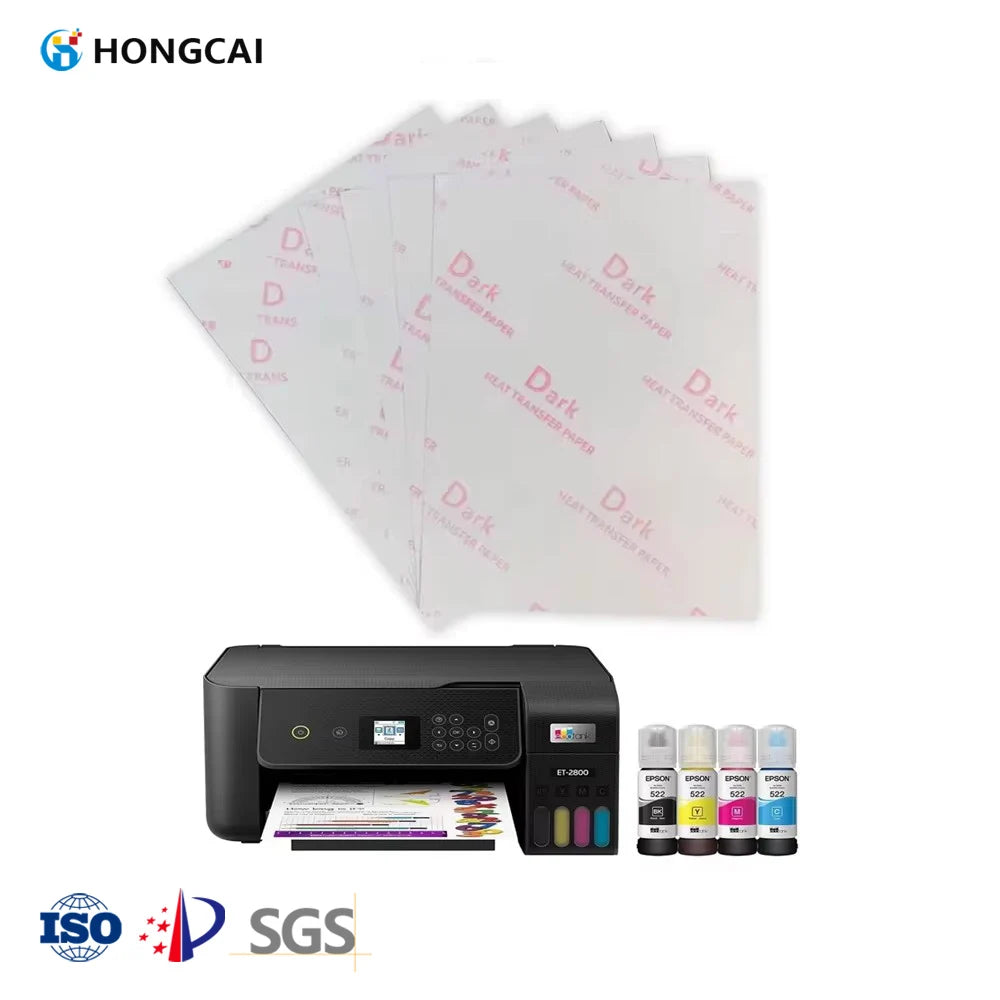 Hongcai Fast Drying Transfer Paper A4 A3 Sublimation Paper 220 Gsm Heat Transfer for Dark T-Shirts Clothes Prints