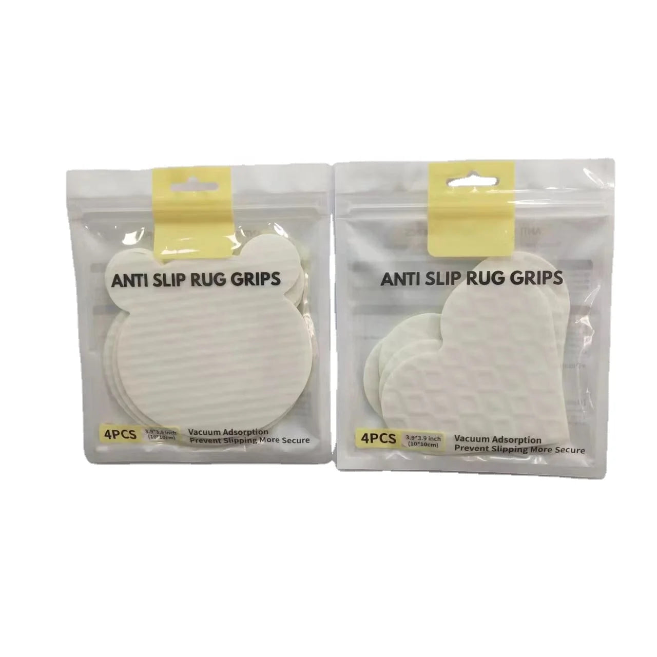 4pcs Carpet Tape Corner Side Grippers Washable Heart Shape Vacuum Suction Rug Gripper for Hardwood Floors Tiles
