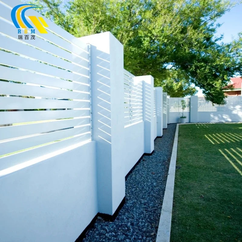 Metal Outdoor Panels Aluminium Frame Fence Panels Morden Tubular Picket Fence Panels Outdoor Garden Yard Aluminum Garden Fence