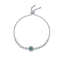 Hot Sell Trendy 925 Sterling Silver Round Cut 1CT Black Red Pink Green Moissanite Adjustable Bracelet