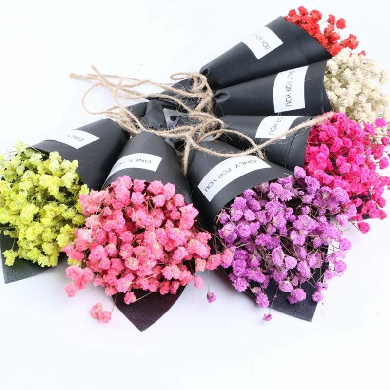 DREA Natural Mini Dry Flowers Bouquet Rose Lavender Dried Flowers for Weddings