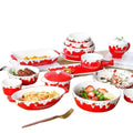 SOLHUI Hand-painted Embossed Strawberry Decoration Ceramic Christmas Tableware Dinner Plate Set