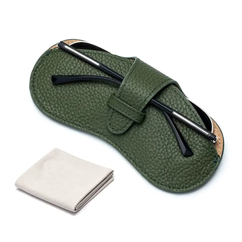 Portable Soft Premium Leather Glasses Pouch Soft Leather Sunglasses Bag Glasses Case Holder Outdoor Carrying Travel