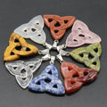 Custom Exquisite Fashion Irish Celtic Knot Gemstone Charm Triangle Jewelry DIY Pendant