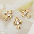 PDANY Glamorous Glinting Polished Refined Cross Shape Opulent Stunning Pendant Charm Intricate Lustrous Pendant Charm for Women