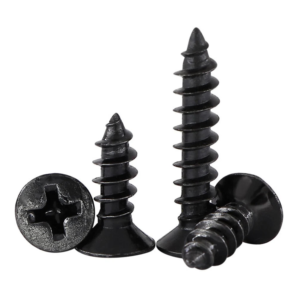 Stainless Steel A2 A4 304 316 Black Zinc Metric Philip Cross Recessed Flat Countersunk Head Wood Screws