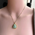 Fashion Jewelry Fine Buddhism Stainless Steel Vintage Jade Buddha Necklace 18K Gold Jewelry Colorless Collar Necklace