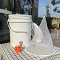 20L White Plastic Honey Bucket Set with Spout & Nylon Filter for Bee Farm New Condition
