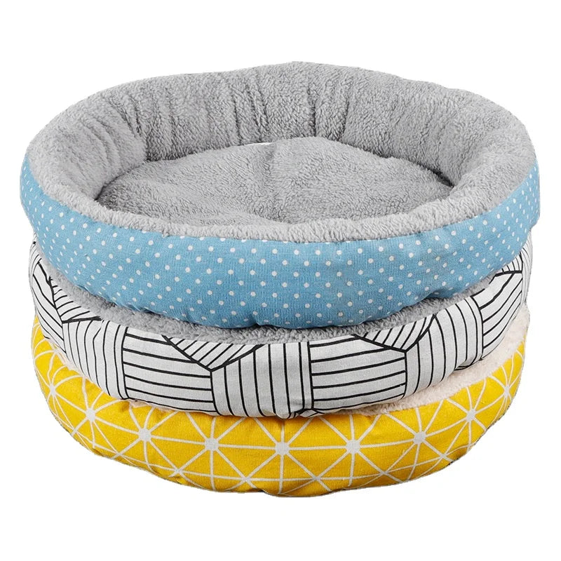 China Manufacturer Pet Supplies Cute Modern Round Designer Canvas Comfortable Good Quality Cheap Best Dog Bed