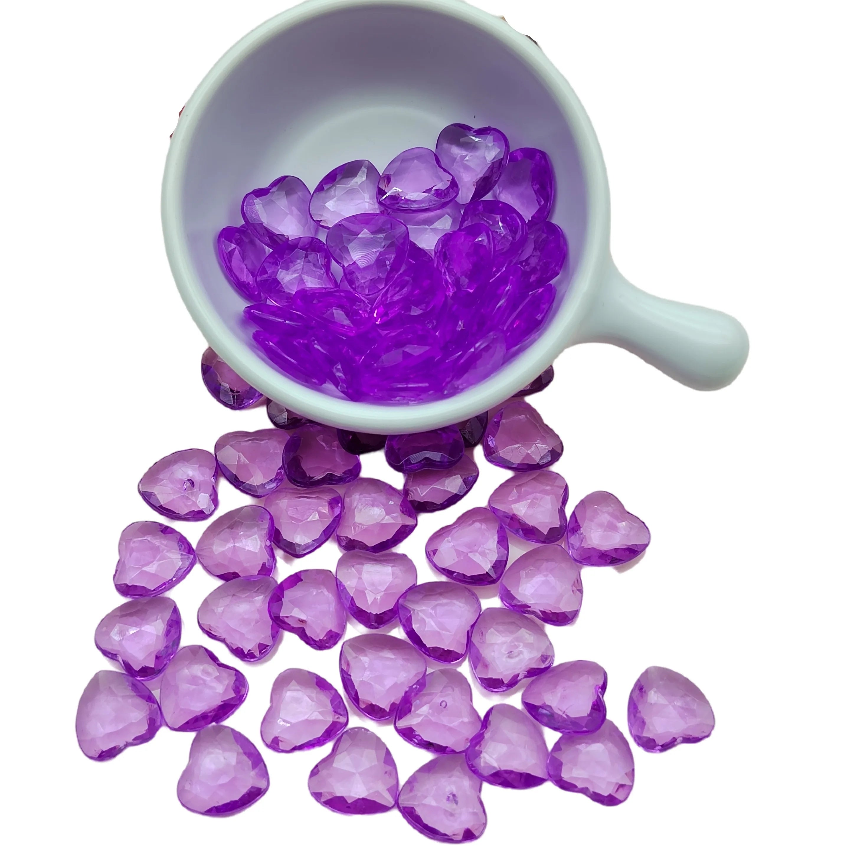 Kawaii Colorful Beautiful Diamond Tangent Heart Pearls Beads 12mm for Decoration Accessory Making Pendants
