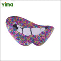 Customized Embroidered Towel With Colorful Shaped Iron Decorated With Patches of Sequins and Rhinestones