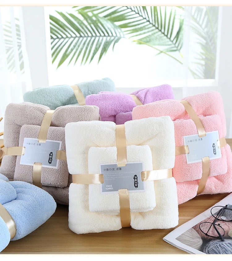 Wholesale Ultra-Soft Microfiber Bath and Face Towel Set 1 Set High Quality Polyester Coral Velvet Pilates Accessories