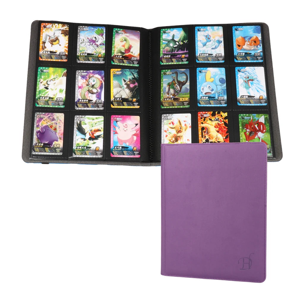 Custom Water Proof PU Leather 9 Pockets Card Album Folder Elastic Band 360 Pockets Top Loader Card Binder Leather Card Binder