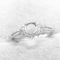 Sterling Silver 4mm/5mm Semi Mount Ring Frame Empty Blank Support Claws Setting S925 Base Without Center Stone for Inlay DIY