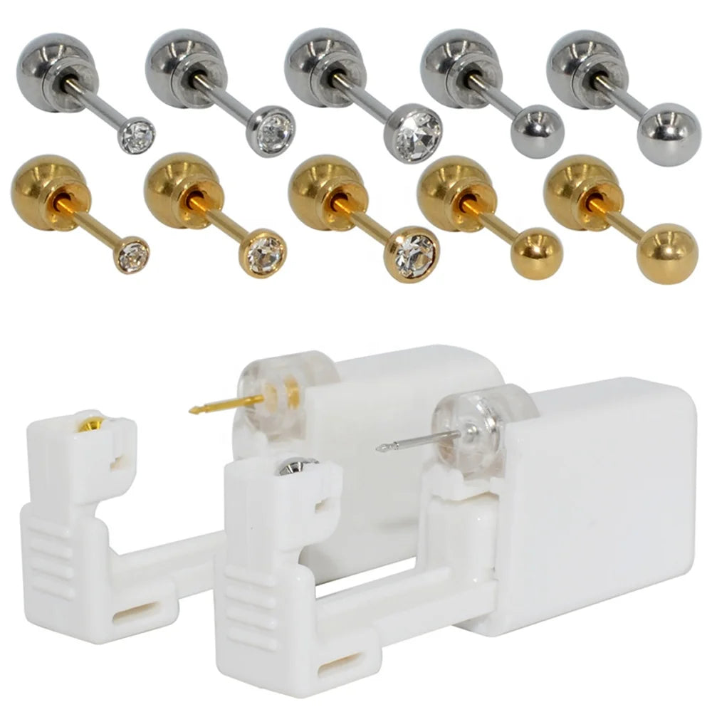 24PCS/Box Disposable Surgical Steel Ear Piercing Unit Safe Sterile Easier Piercing Gun Star Earring Studs Body Piercing