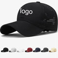 Custom Designer Men's 6 Panel Laser Cut Hole Perforated Cap Polyester Sport Baseball Cap
