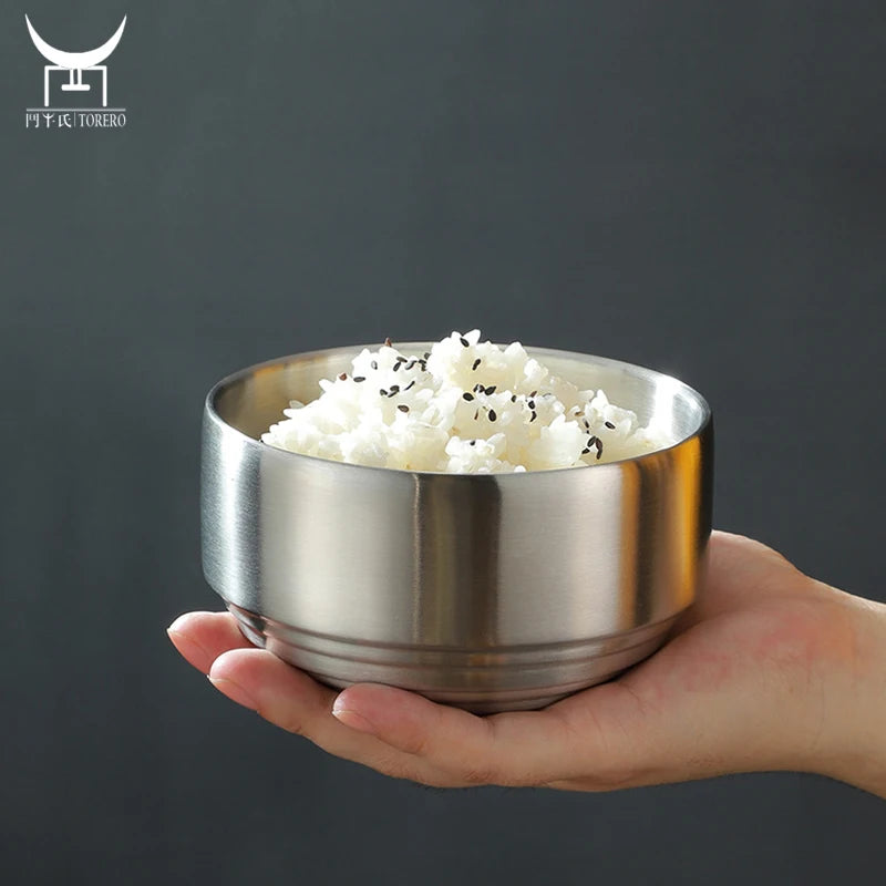 Golden/silver Korean Traditional Cuisine Mixing  Bowl 304 Stainless Steel Soup Bowl  Kimchi Bowl Set