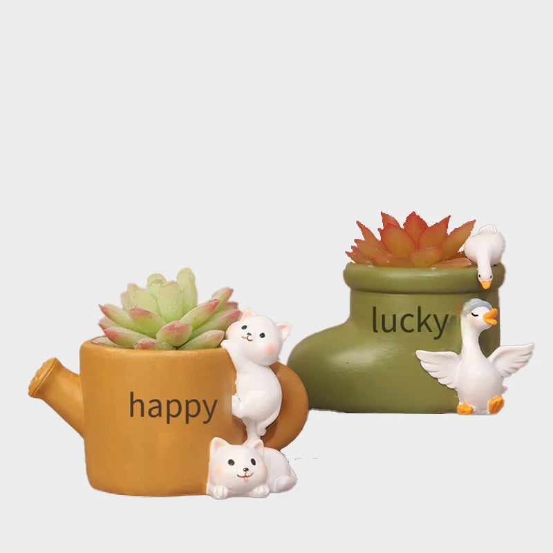 Hot Selling Creative Succulent Flower Pots Desktop Potted Plant Decorations Mini Landscape Home Decor Office Decoration