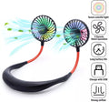 Summer Hand-free air Cooling Dual Fan Portable Folding Rechargeable Neck Fans with 3 Winds Speed