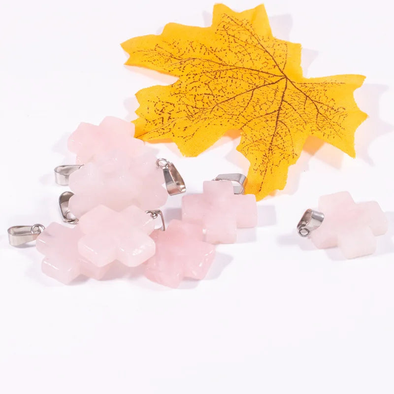 Huiying New Handcraft Rose Quartz Healing Quartz Pendant for Ladies Jewelry
