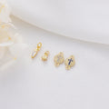 Diy Jewelry Accessories 14K Gold Plated Small Round Cross Pattern Umbrella Shape Charm Necklace Bracelet Earrings Zircon Pendant