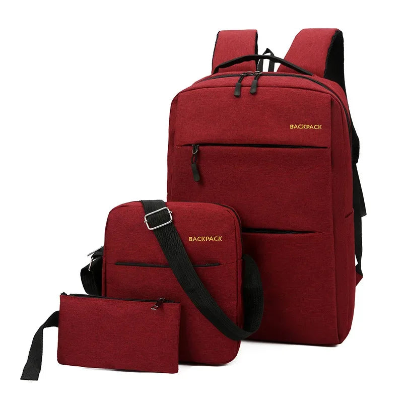 2024 New Wholesale Cheap 3-piece Laptop Backpack Customized School Bag Youth Book Children's School Bag Set