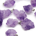 Wholesale Natural Crystal Amethyst Cluster Pendant Fashion Trend Ladies 22-35mm Perforation Mascot Folk Art