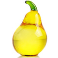 Yiwu YearsCrystal Pear Collectible Figurines Yellow Glass Christmas Decorations Pear Fruit Crystal Pear for Art Paperweight