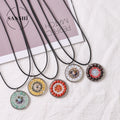 Wholesale New Arrival Stainless Steel Stone Glass Pendant Bead Woven Mandala Necklace Dreamcatcher MegaBDM
