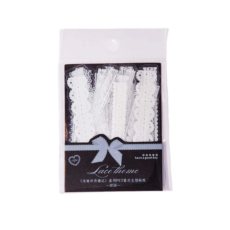 Hot Sale 30 Pcs PET Transparent Lace Photo Frame Decorative Sticker Packfor Scrapbooking Diary Planne Notebook DIY Decoration