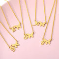 2021 Gold Stainless Steel Custom Alfabeto Letter Initial Letter Butterfly Necklace Collar De Mariposa