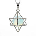 HZ Wholesale Natural Stone Hexagram Merkaba Star Women Pendant Reiki Opalite Crystal Bead Drop Pendants Crystals Wholesale Bulk