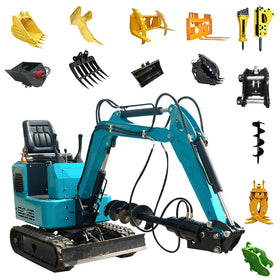 FREE SHIPPING EPA Engine Mini Excavators 1 Ton Multifunctional Minibagger Farm New Crawler Digger Mini Excavators Machine
