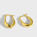 Fashion Jewelry Thick Minimalist Earrings 18k Gold Plated S925 Sterling Silver Hoop Earrings for Women