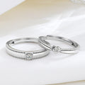 New Hot Sale Couple S925 Silver Color Adjustable Ring Fashion Wedding Rings Couple Set Jewelry Gift