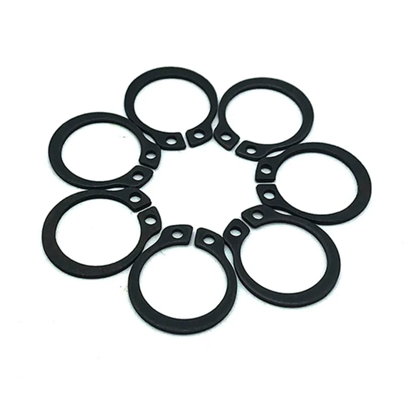 China Manufacturer 65G Spring Steel Rings Standard Din 471 472 Black Oxide Retaining Ring Snap Ring External Circlips