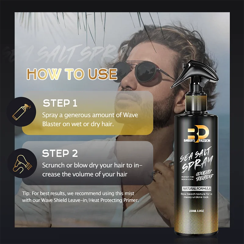 Natural Look Mens Sea Salt Spray Products for Men Private Label Scented for Uk Market