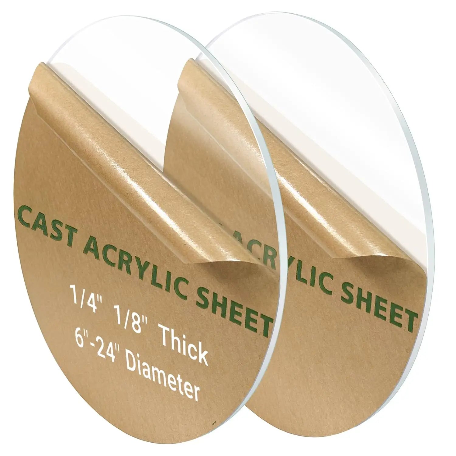 2-Piece Set 6-Inch Diameter Clear Plexiglass Sheet 1/4 Round Acrylic Circle Cake Disk Acrylic Sheet for Table Top or Backdrop
